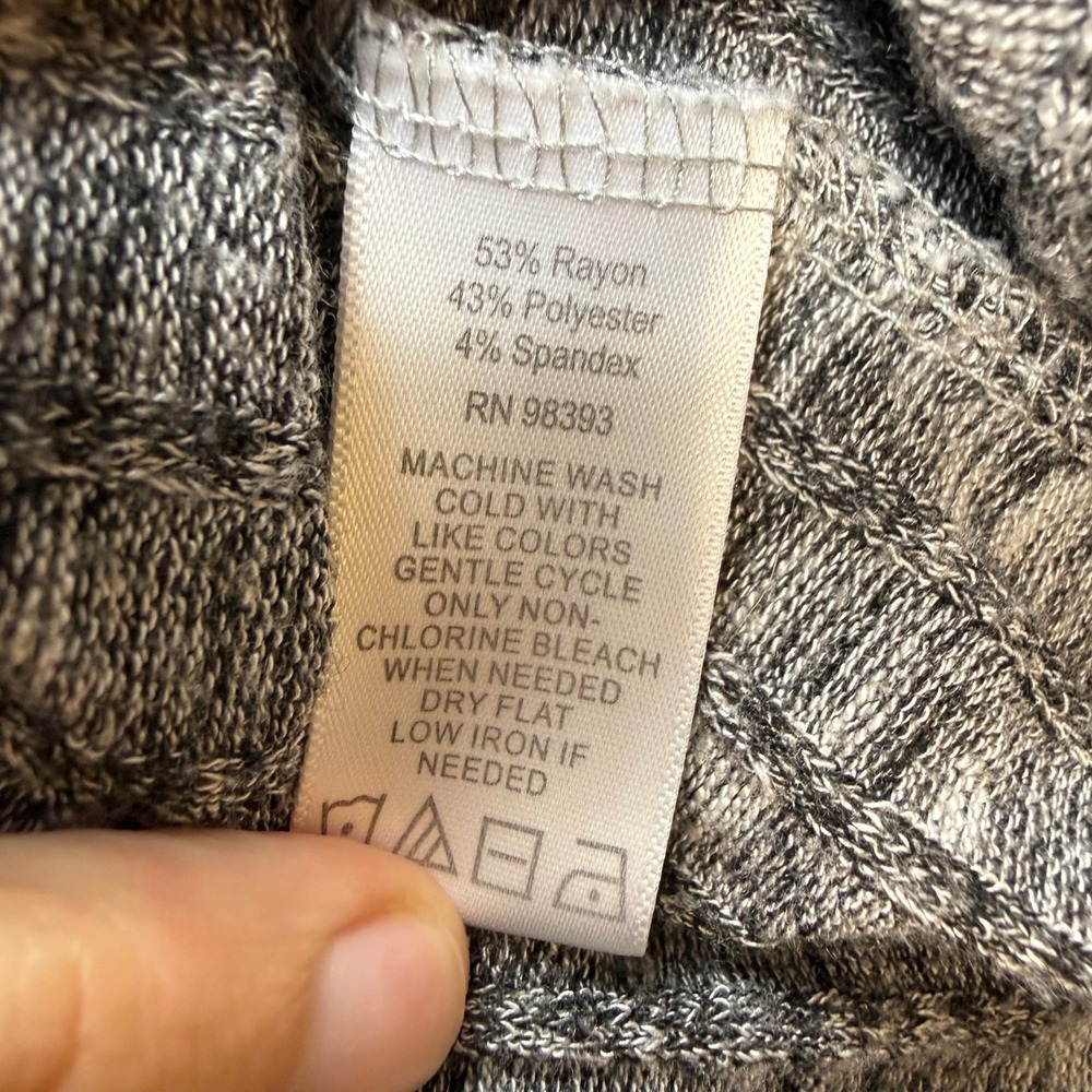 Lisa Rinna Collection Grey Ribbed Duster Cardigan Open Front Pockets Small Fall - Picture 5 of 10